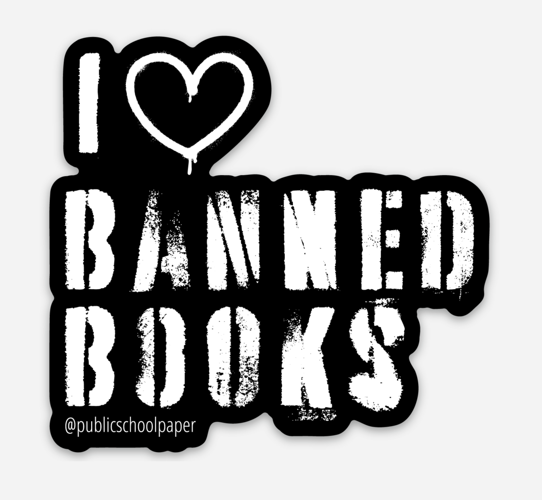 I Heart Banned Books Vinyl Sticker