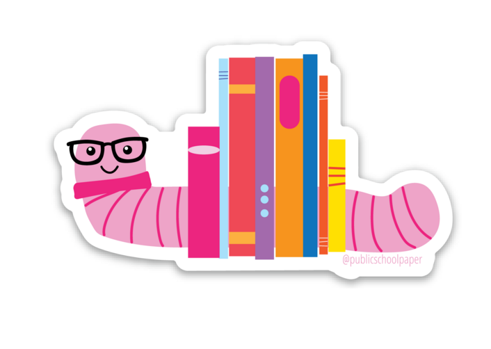 Bookworm Vinyl Sticker – Public School Paper Co.