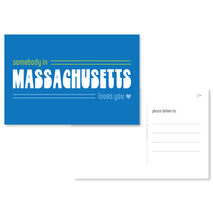 Massachusetts Loves You Post Card Set