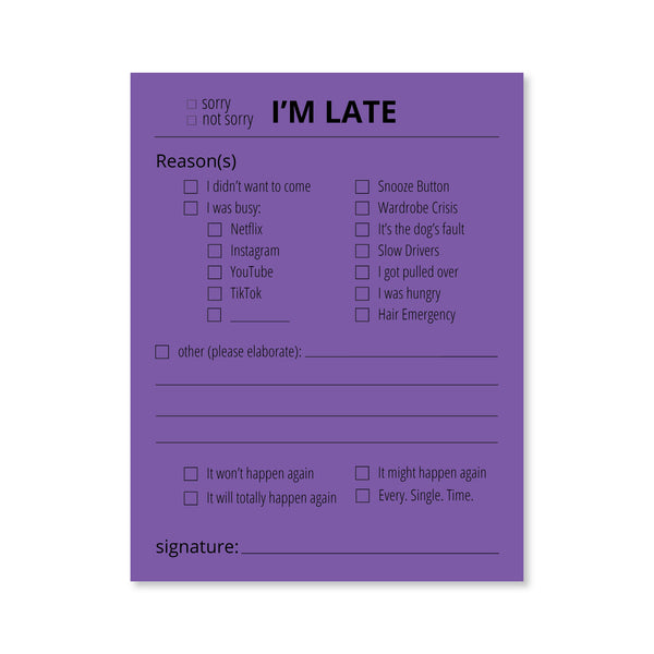 I'm Late Notepad